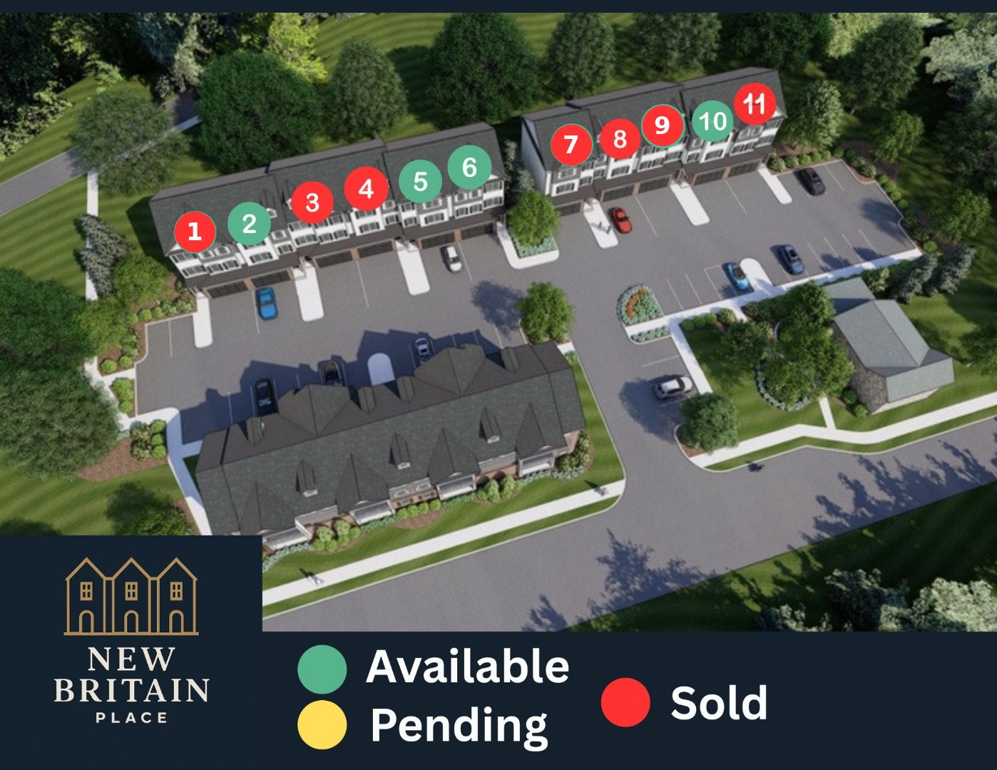 New Britain Place site plan showing all 11 townhome units on West Butler Avenue, New Britain Borough PA